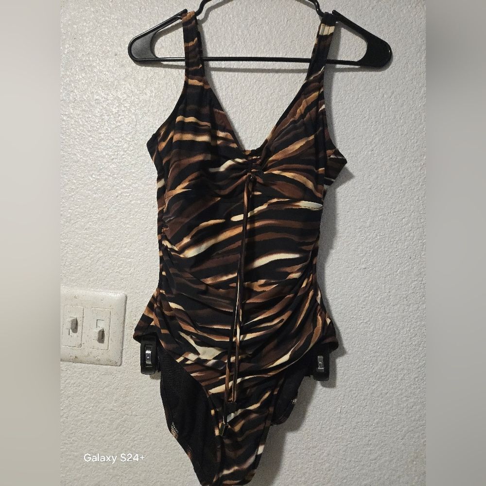 Magicsuit Zebra Print Bikini - Black and Brown